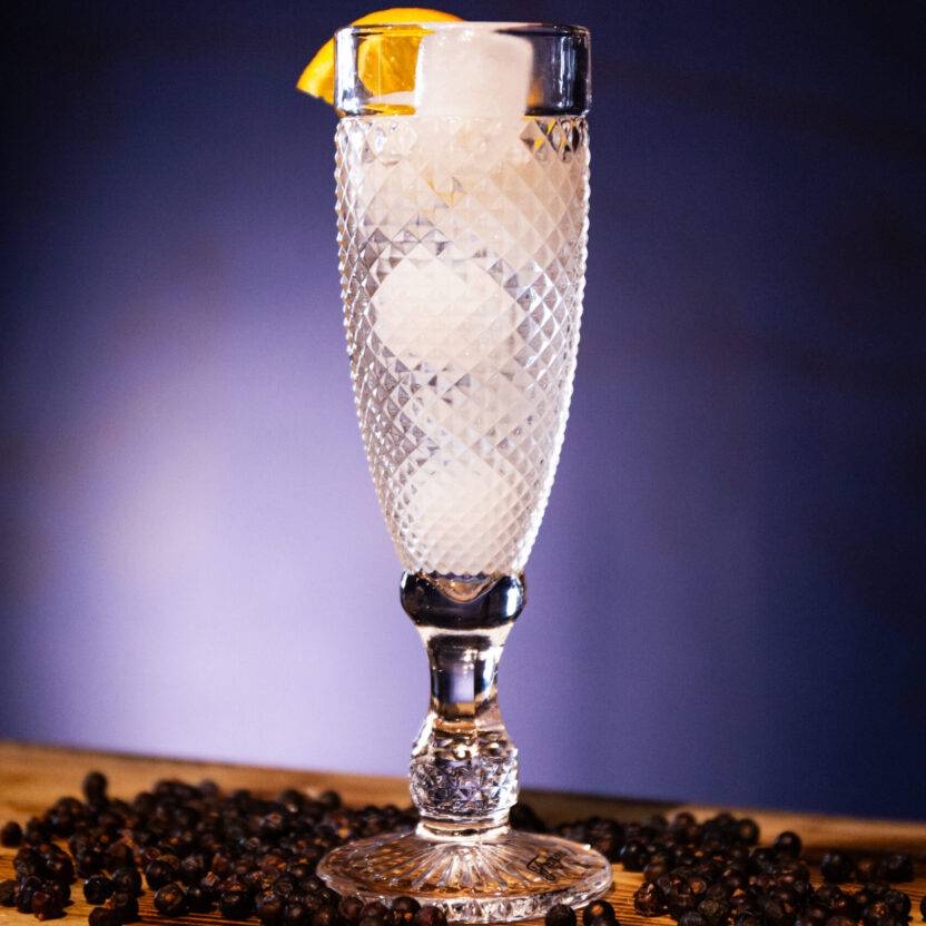 Dry Gin Elderflower fIzz cocktail