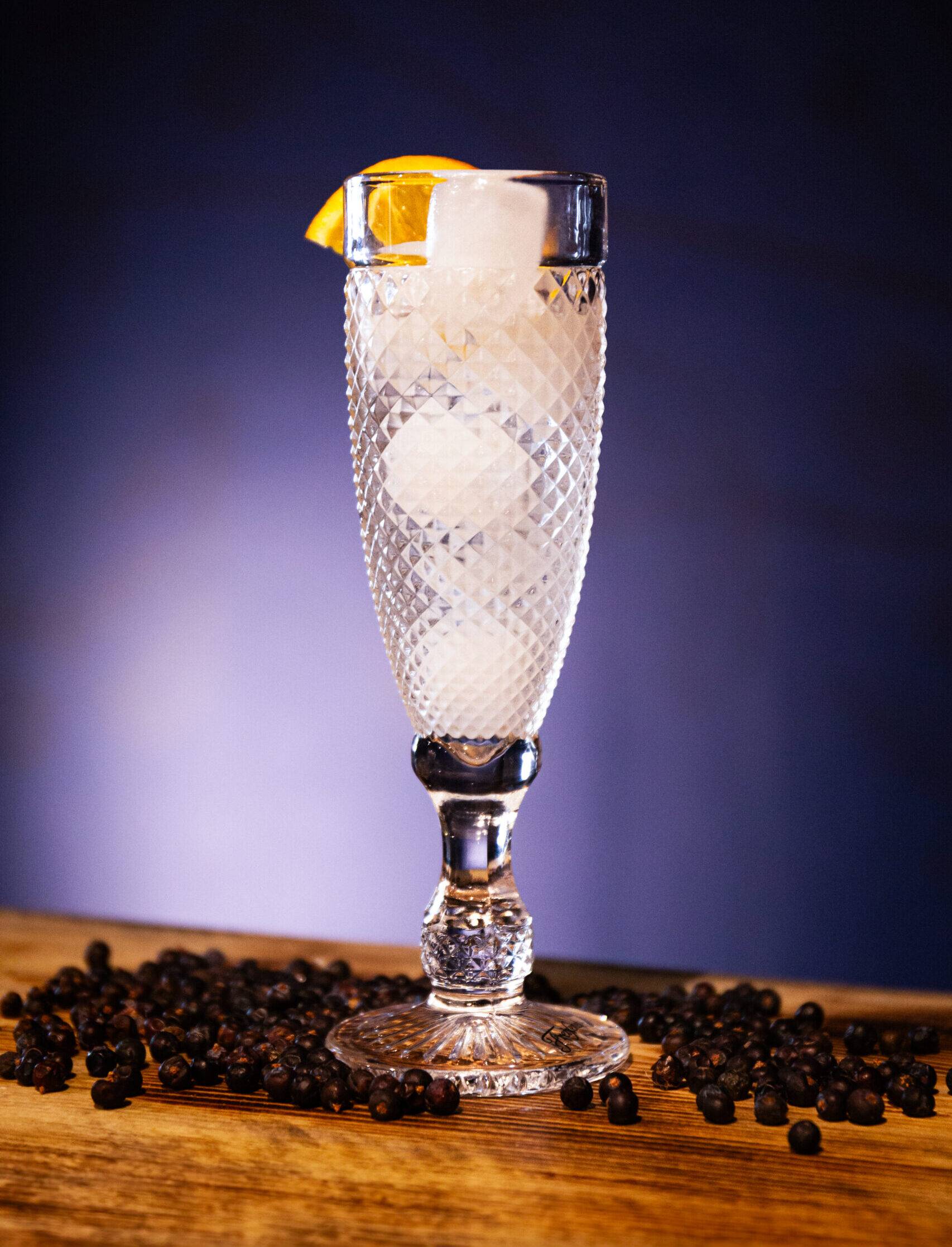 Dry Gin Elderflower fIzz cocktail